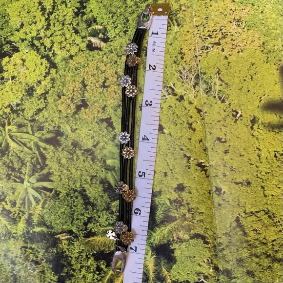 Lucky Brand flower black leather bracelet - Picture 7 of 10